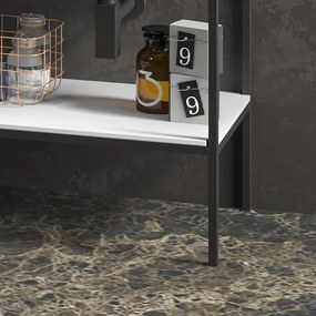 Mobile metallico a terra 120 cm con doppio lavabo NET-120 - KAMALU