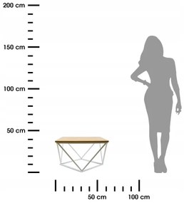 Tavolino CURVED 60x60 cm bianco/beige