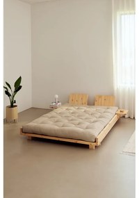 Letto matrimoniale in legno di pino con rete color naturale 160x200 cm Social Bed - Karup Design