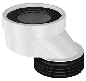 Bruckner - Manicotto di scarico per WC fisso, eccentrico nero/bianco