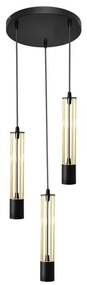 LED Lampadario a sospensione con filo BARS 3xGU10/4,8W/230V nero/oro