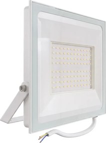 Faro LED 100W IP65 in Alluminio Bianco con OSRAM chip LED Colore Bianco Caldo 3.000K