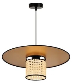 Duolla - Lampadario a sospensione con filo TOKYO RATTAN 1xE27/15W/230V diametro 50 cm oro/rattan