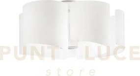 Plafoniera imagine bianca 5 luci attacco e27 63x29,5cm vetro e allu...