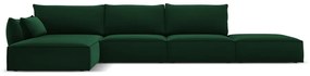 Divano angolare verde scuro (con penisola a sinistra/con chaise lounge) con rivestimento in velluto Vanda – Mazzini Sofas