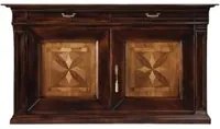 Credenza 2 porte classica intarsio legno bicolore 200x56x113