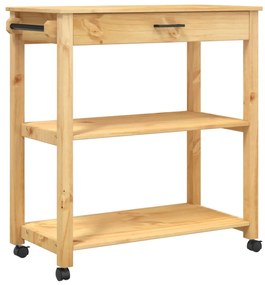 Carrello da cucina monza 84x40x90 cm in legno massello di pino