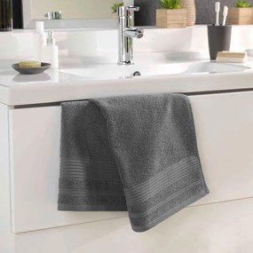 Asciugamano in spugna di cotone grigio scuro 50x90 cm Tendresse - douceur d'intérieur