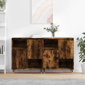 Credenze 2 Pz Rovere Fumo İn Legno Multistrato /