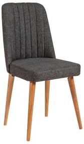 Sedia da pranzo in velluto antracite Stormi Sandalye - Kalune Design