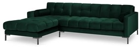 Divano angolare in velluto verde scuro, angolo sinistro Bali - Cosmopolitan Design