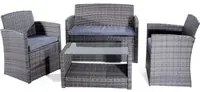 Set da Giardino Lipari Salottino Esterno Rattan Intrecciato Grigio Verdelook