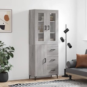 Credenza Grigio Sonoma 69,5x34x180 Cm İn Legno Multistrato /