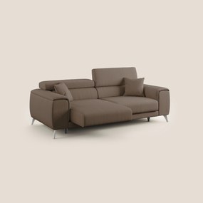 Fusion divano con sedute allungabili in tessuto smacchiabile T05 marrone
