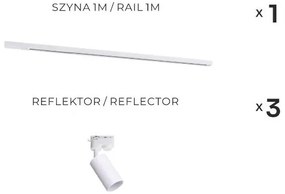 Zuma Line 3553 - Faretto per sistema a binario TUBE 3xGU10/35W/230V bianco