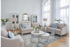 Shabby Chic divano estraibile color champagne in morbida ciniglia - Arrediorg