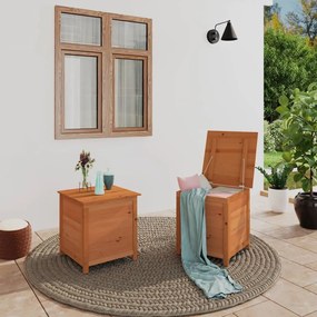 Scatola Cuscini Esterno Marrone 50x50x56cm Legno Massello Abete /