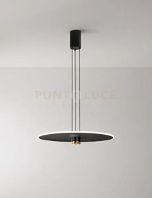 Stream sospensione in metallo e alluminio nero opaco oro spazzolato...