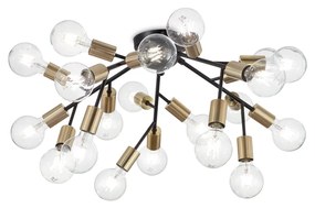 Plafoniera Industrial-Minimal Spark Metallo Nero 20 Luce E27