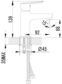 Rubinetto per lavandino in argento lucido verticale Small – Sapho