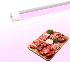 Tubo LED 10W da 60cm Rosa Alimentare - Starter incluso Colore Rosa Alimentare