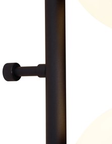 Lampada da Parete di Design Nera con Vetro Opaco a 3 Luci - Verticale