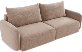 Divano marrone chiaro allungabile/con contenitore 238 cm Kalena – Makamii