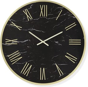 Orologio rotondo D60 cm in kerlite Nero con dettagli Oro BLAISE