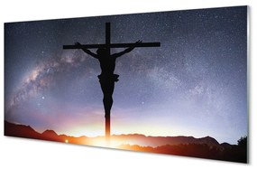 Quadro vetro acrilico Crocifisso Gesù Paradiso 100x50 cm