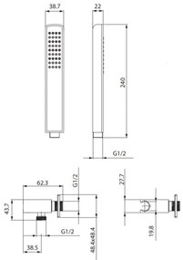 Cersanit S951-522 - Set da doccia MILLE cromo lucido
