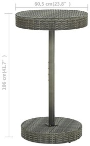 Tavolo da Giardino Grigio 60,5x106 cm in Polyrattan