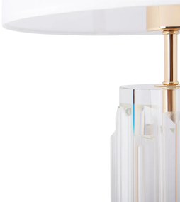 Lampada Da Tavolo Moderno Muse Metallo Oro Paralume Tessuto 1 Luce E27 60W