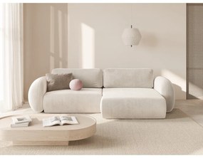 Divano angolare color crema allungabile/con contenitore con rivestimento in velluto Tonale – Cosmopolitan Design