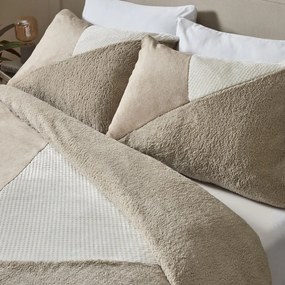 Biancheria matrimoniale beige estesa in micropile 230x220 cm Larsson Geo - Catherine Lansfield