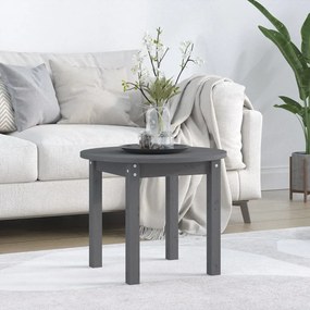 Tavolino da salotto grigio Ø 55x45 cm in legno massello di pino