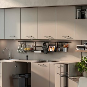 Profilo per Accessori da Cucina Sospesi Titane L 1,1 m Grigio Antracite Alluminio e Zama Emuca...