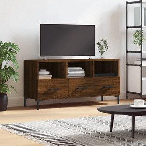Mobile tv rovere marrone 102x36x50 cm in legno multistrato