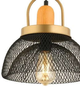 Lampadario a sospensione MONZA 1xE27/40W/230V Ø 29 cm nero/oro