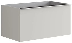 Mobile da bagno sotto lavabo Pixel plain grigio laccato opaco L 80 x H 40 x P 45.5 cm 2 cassetti, lavabo non incluso