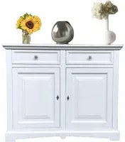 Credenza shabby 2 ante legno bianco opaco 117x46x96 - Mobili 2G