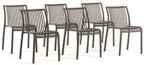 Sedia da giardino in polipropilene Athena NEW GARDEN tortora, set da 6 pezzi