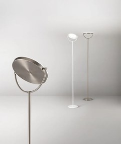 Perenz Piantana “Plato” • 190 × Ø 23 cm (diffusore D.25 × h 2,5) – bianco opaco / grigio titanio