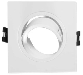 Faretto da Incasso Bianco Orientabile Quadrato in Policarbonato Foro Ø75-85mm GU10