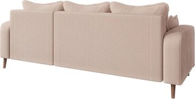 Divano angolare beige in velluto a coste (angolo destro) Beata - Ropez