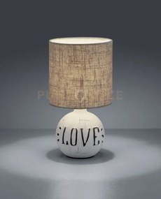 Esna lampada da tavolo ceramica con scritta "love" sabbia con paral...