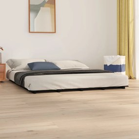 Giroletto Nero 200x200 Cm İn Legno Massello Di Pino /