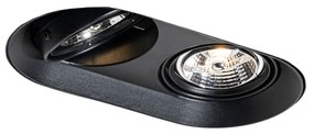 Faretto da incasso rotondo nero GU10 70mm 2 luci - Hubs