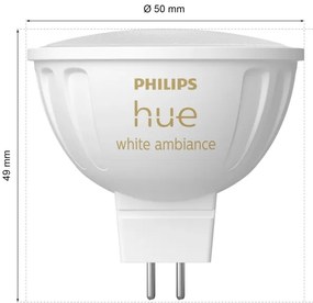 SET 2x Lampadina LED dimmerabile Philips Hue WA GU5,3/MR16/5,1W/12V 2200-6500K
