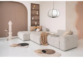 Divano angolare componibile beige allungabile/con contenitore (con penisola a sinistra) Lulu – Miuform