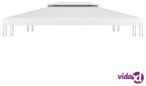 vidaXL Copertura Superiore per Gazebo a 2 Strati 310 g/m² 4x3 m Bianca
